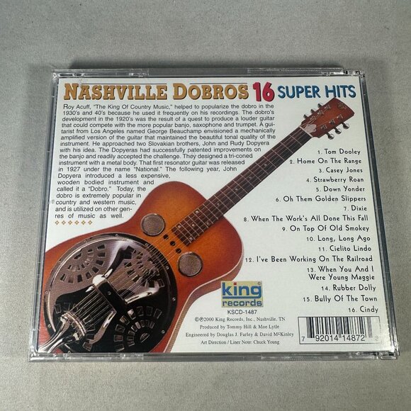 Nashville Dobros 16 Super Hits CD King Records 2000 Country Instrumentals Album - Picture 2 of 3